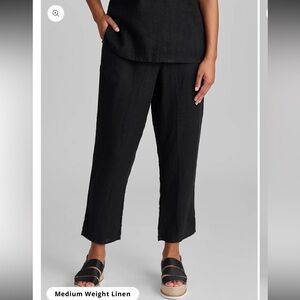 FLAX women’s black linen pants with pockets
